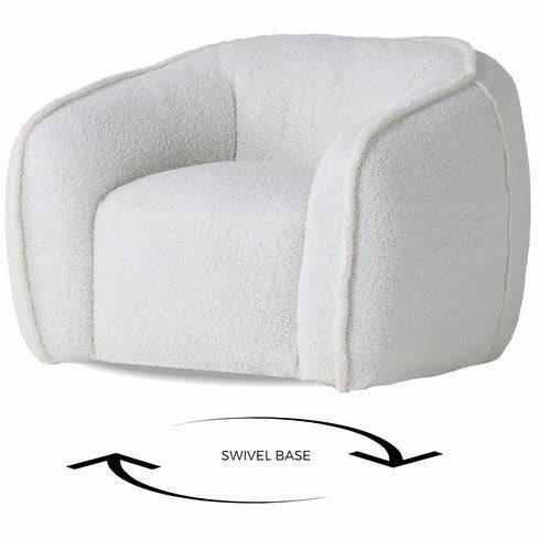 DUFFY SWIVEL OCCASIONAL CHAIR CREAM TEDDY
