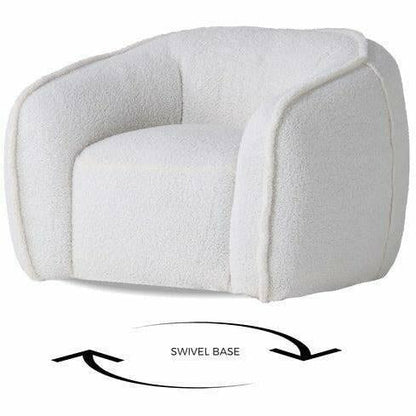 DUFFY SWIVEL OCCASIONAL CHAIR CREAM TEDDY