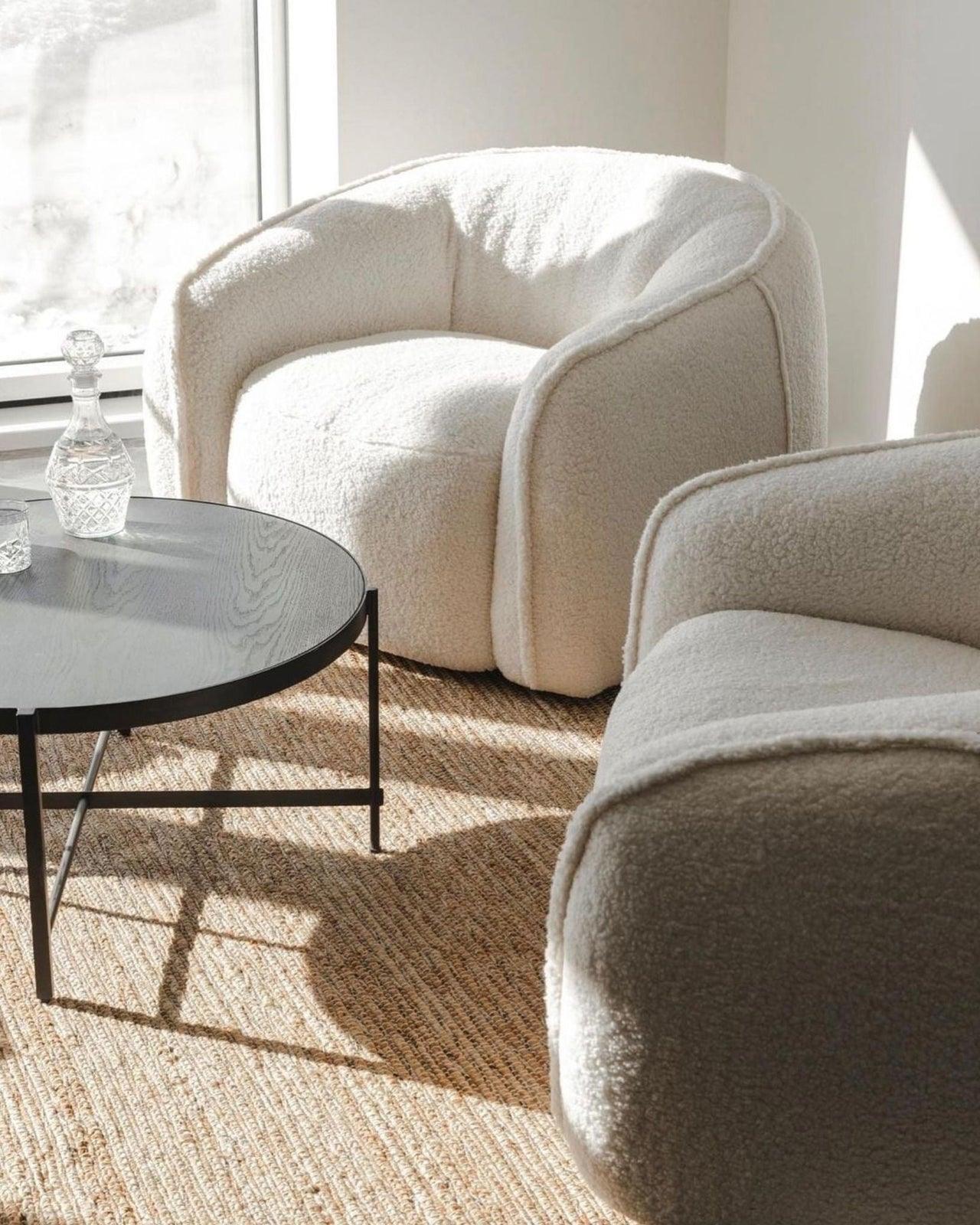 DUFFY SWIVEL OCCASIONAL CHAIR CREAM TEDDY