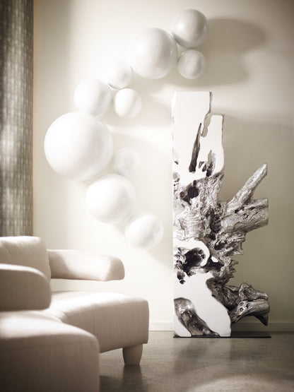 Freeform Sculpture White, Silver Leaf
