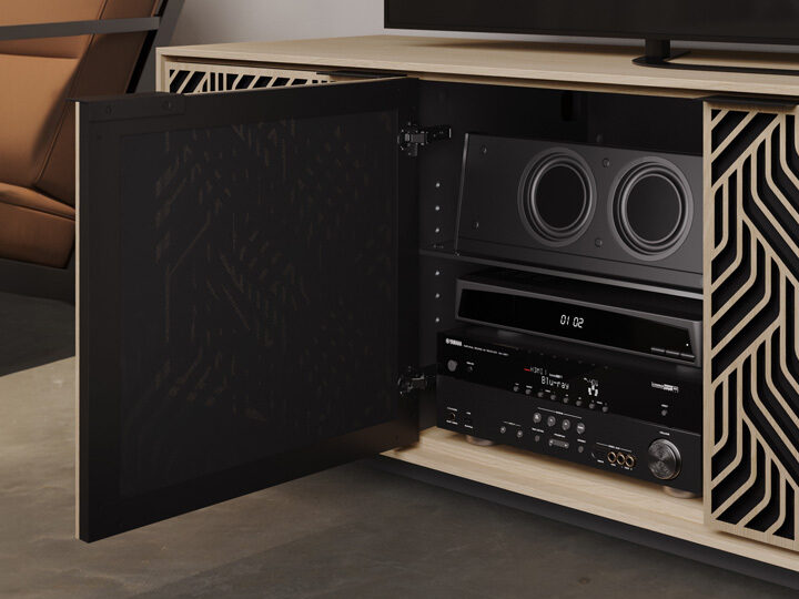Elements 8709 Weave Media Cabinet with Console Base