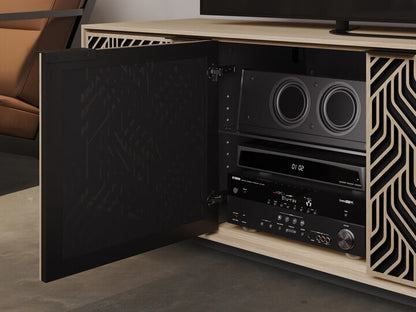 Elements 8709 Weave Media Cabinet with Console Base