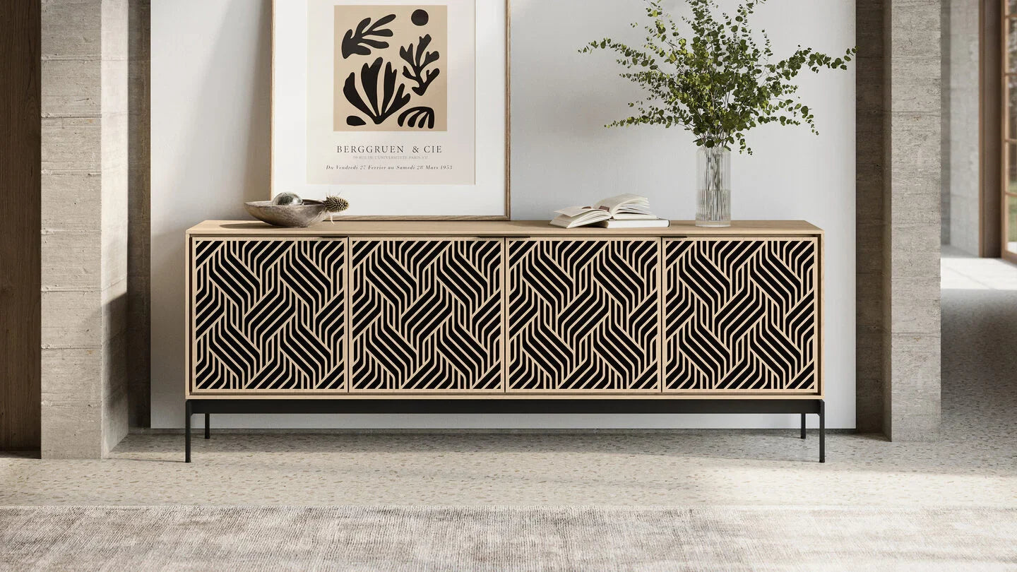 Elements 8709 Weave Media Cabinet with Console Base