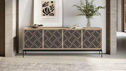 Elements 8709 Weave Media Cabinet with Console Base