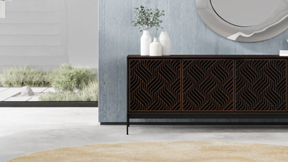 Elements 8709 Weave Media Cabinet with Console Base