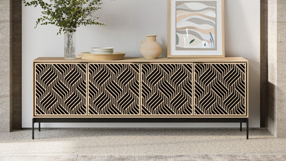 Elements 8709 Weave Media Cabinet with Console Base