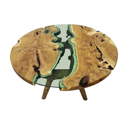 Elysion Glass River Olive Wood Coffee Table