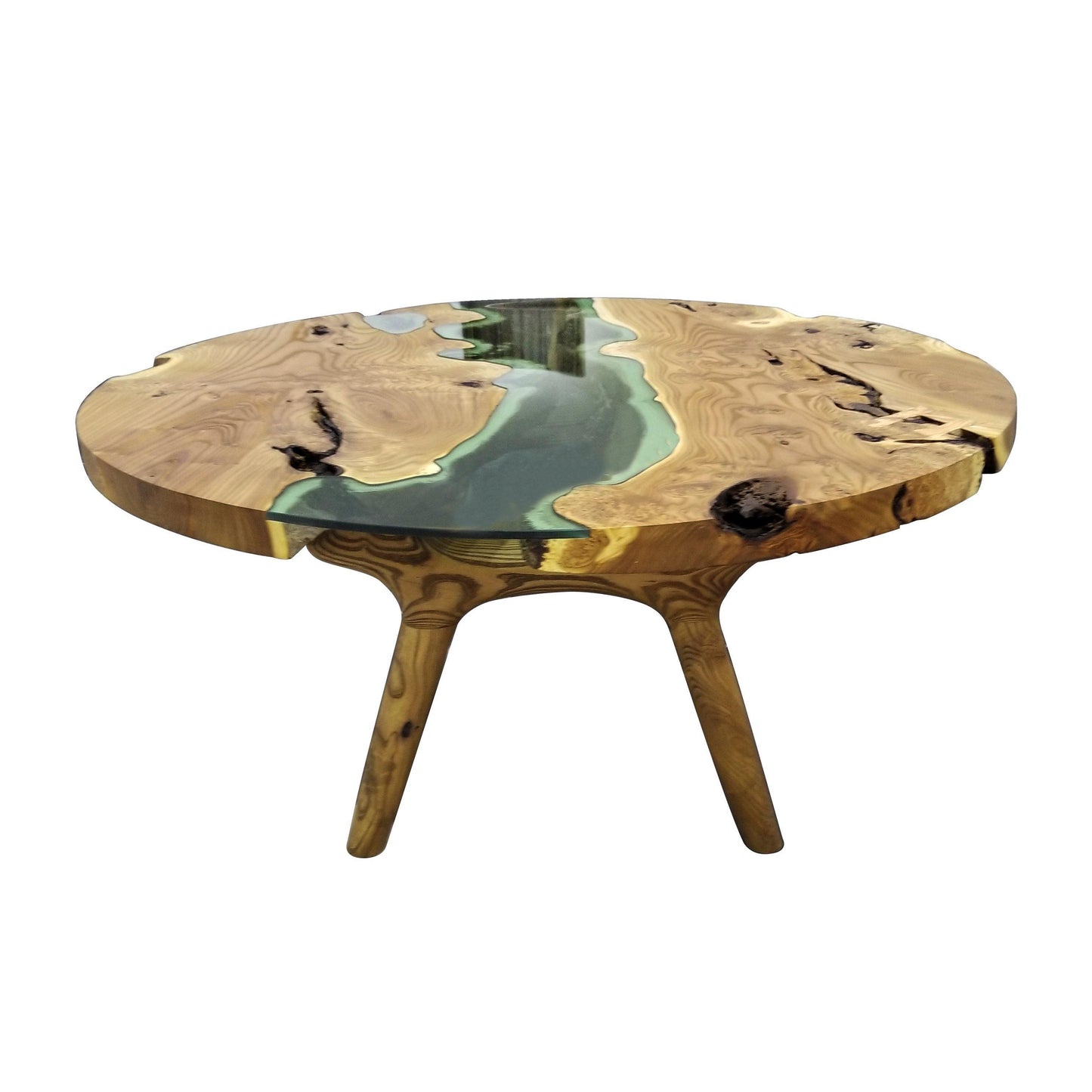 Elysion Glass River Olive Wood Coffee Table