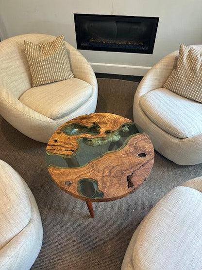 Elysion Glass River Olive Wood Coffee Table