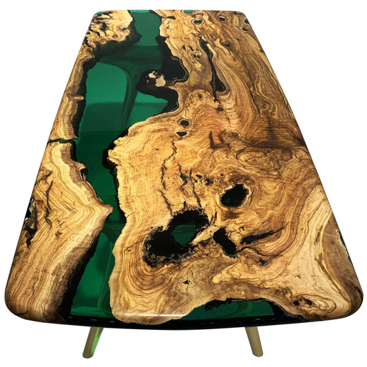 Elysion Green River Olive Wood Dining Table