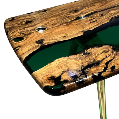 Elysion Green River Olive Wood Dining Table