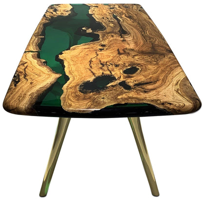 Elysion Green River Olive Wood Dining Table