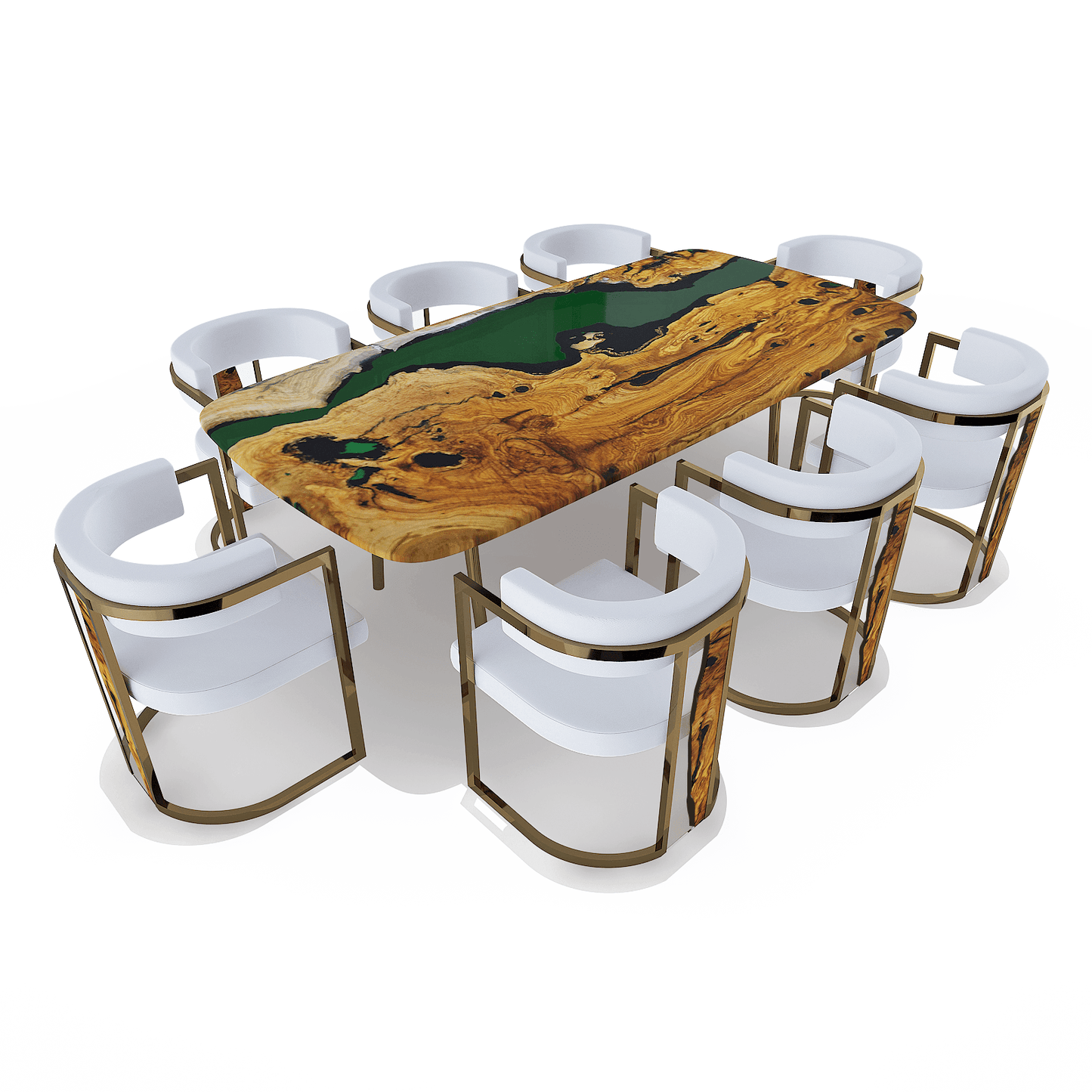 Elysion Green River Olive Wood Dining Table