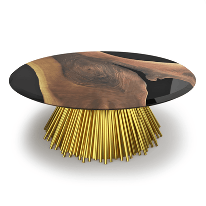 Eskulape Walnut Wood Round Coffee Table