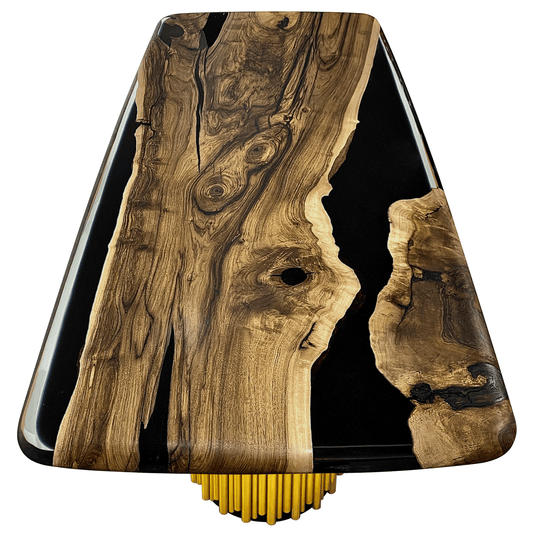Evohe Black River Walnut Wood Dining Table