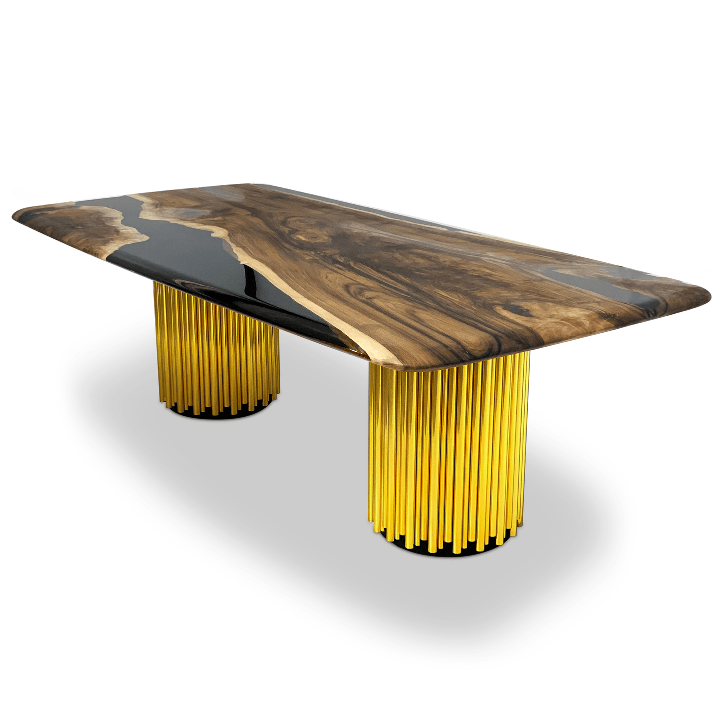 Evohe Black River Walnut Wood Dining Table