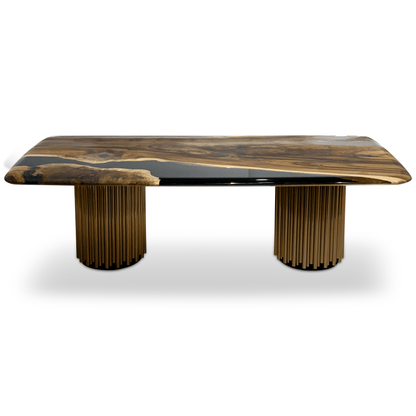 Evohe Black River Walnut Wood Dining Table