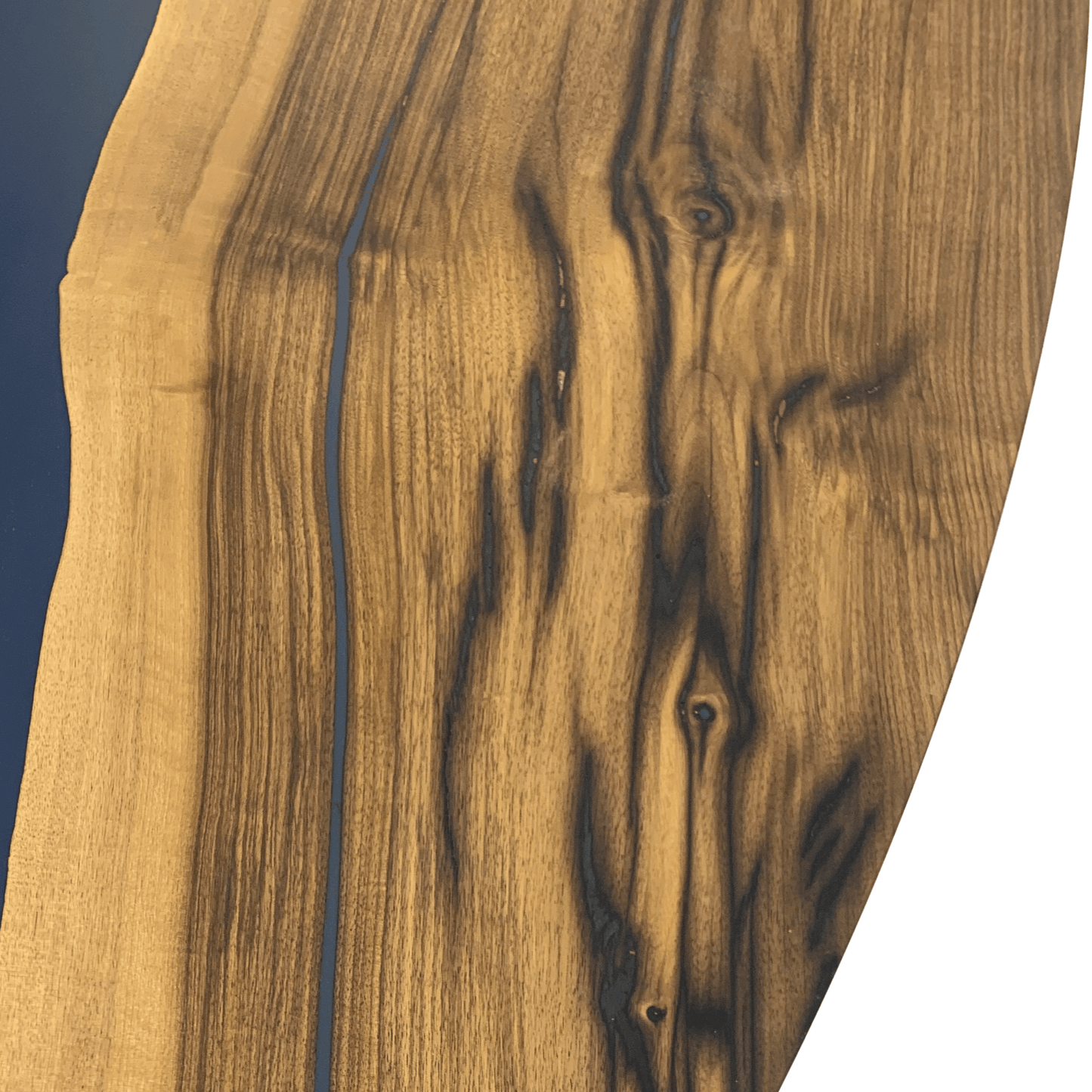 Evohe Blue River Walnut Wood Ellipse Dining Table