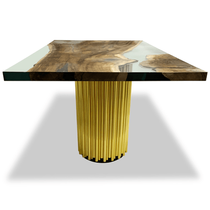 Evohe Walnut Wood Rectangular Dining Table