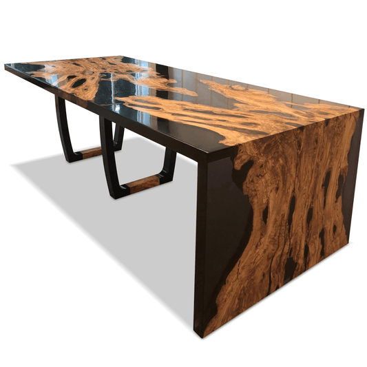 Feronia Semi-Waterfall Olive Wood Dining Table