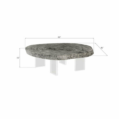 Floating Round Gray Coffee Table