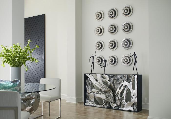 Cast Root Metal Framed Console ,Silver Leaf, Small
