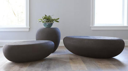 River Stone Coffee Table Large, Charcoal Stone