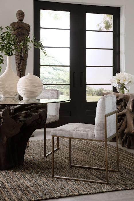 Cast Root Round Dining Table , Bronze