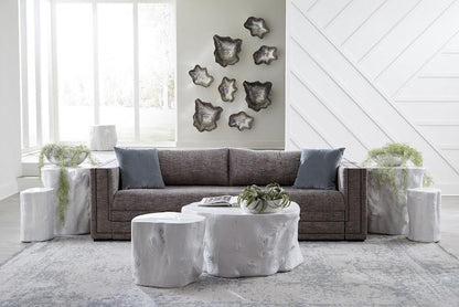 Log Coffee Table, Gel Coat White