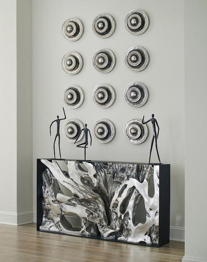Cast Root Metal Framed Console ,Silver Leaf, Small