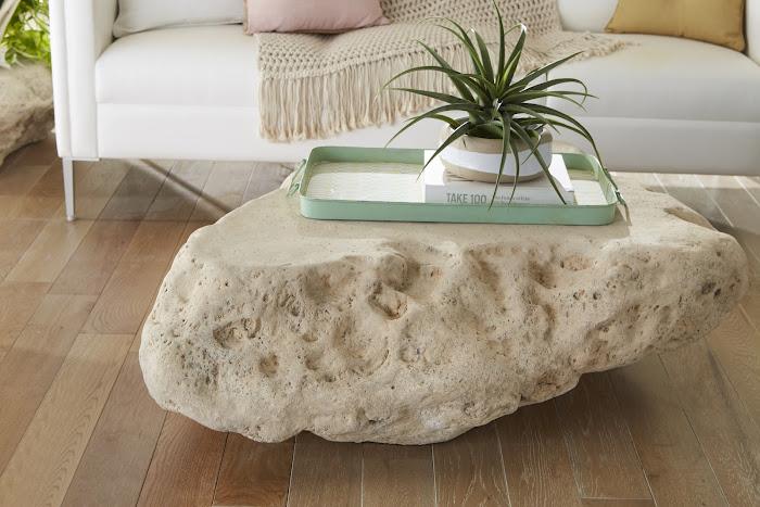 Cast Boulder Coffee Table Large , Roman Stone