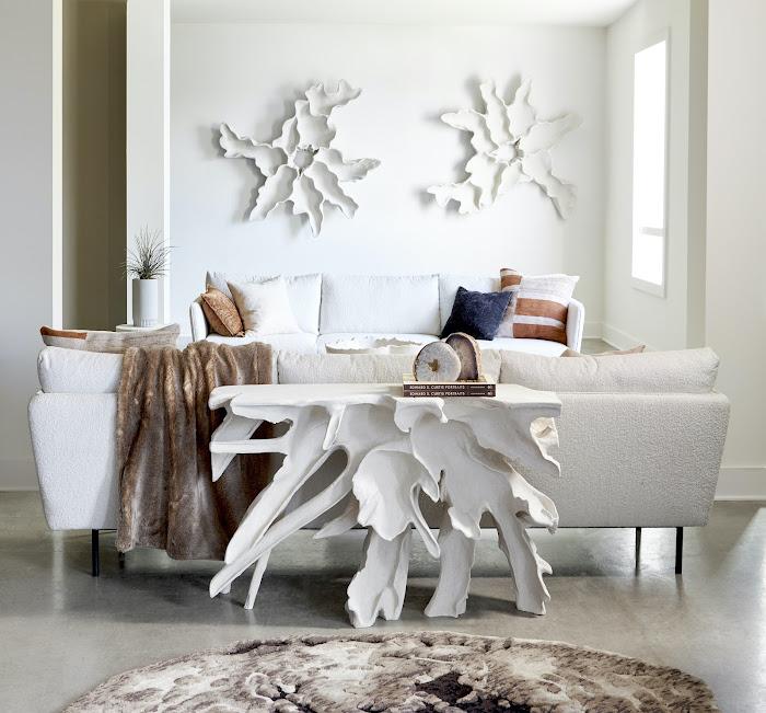 Contour Cast Root Console, White Stone