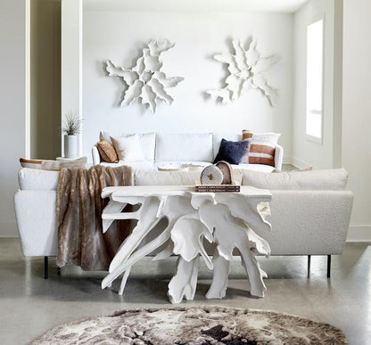 Contour Cast Root Console, White Stone