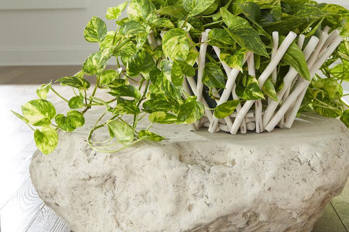 Cast Boulder Coffee Table Small , Roman Stone