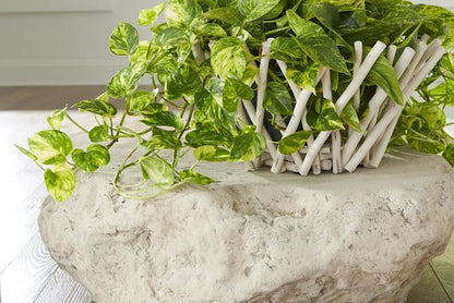 Cast Boulder Coffee Table Small , Roman Stone
