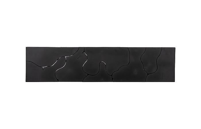 Teak Slice Console Table, Black