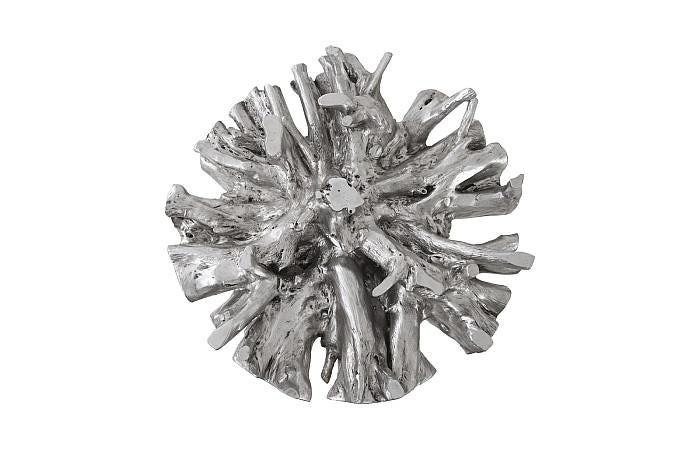Cast Root Round Dining Table , Silver