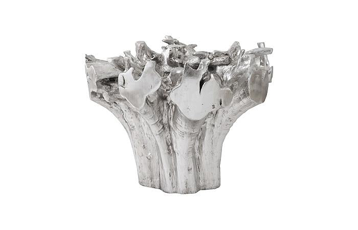 Cast Root Round Dining Table , Silver
