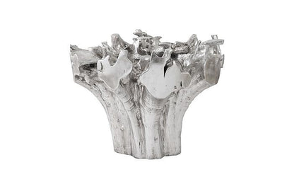 Cast Root Round Dining Table , Silver