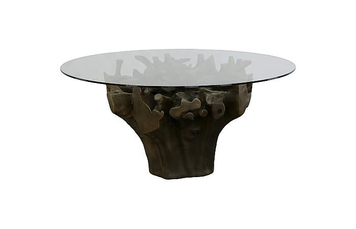 Cast Root Round Dining Table , Bronze