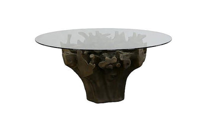 Cast Root Round Dining Table , Bronze