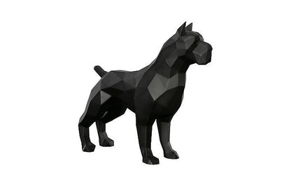 Pitbull Facet Sculpture, Matte Black