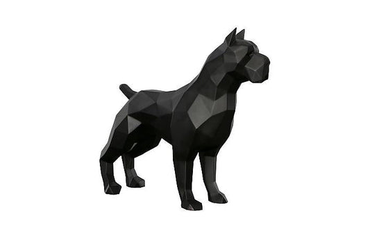 Pitbull Facet Sculpture, Matte Black