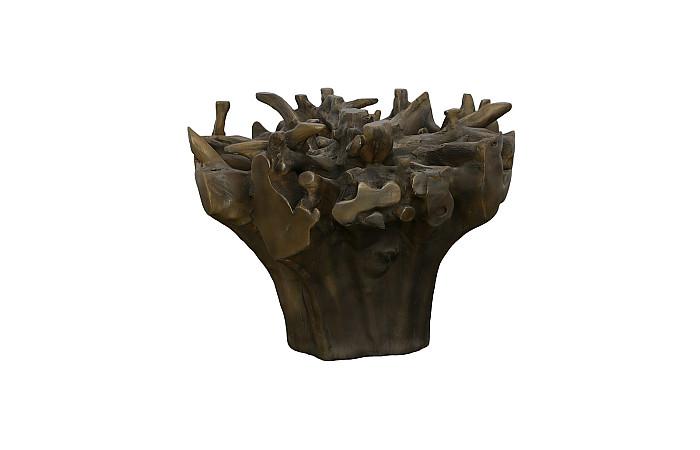Cast Root Round Dining Table , Bronze