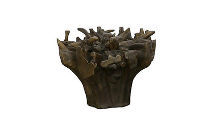 Cast Root Round Dining Table , Bronze