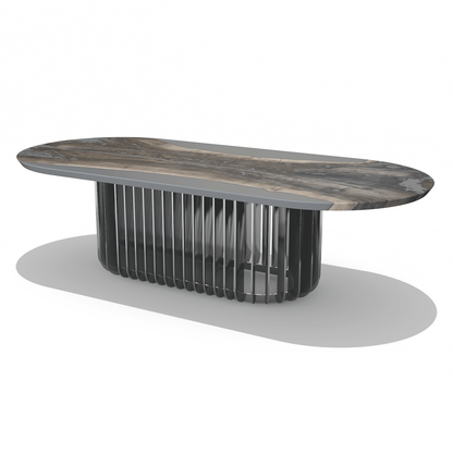 Gray Mysteria Bleached Walnut Wood Dining Table