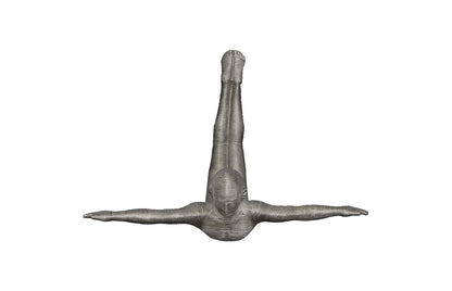 Diving Wall Sculpture Aluminum, Large