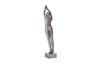 Standing Diving Sculpture Black/Silver, Aluminum