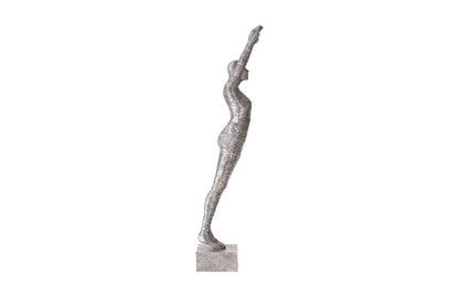 Standing Diving Sculpture Black/Silver, Aluminum