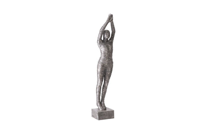 Standing Diving Sculpture Black/Silver, Aluminum